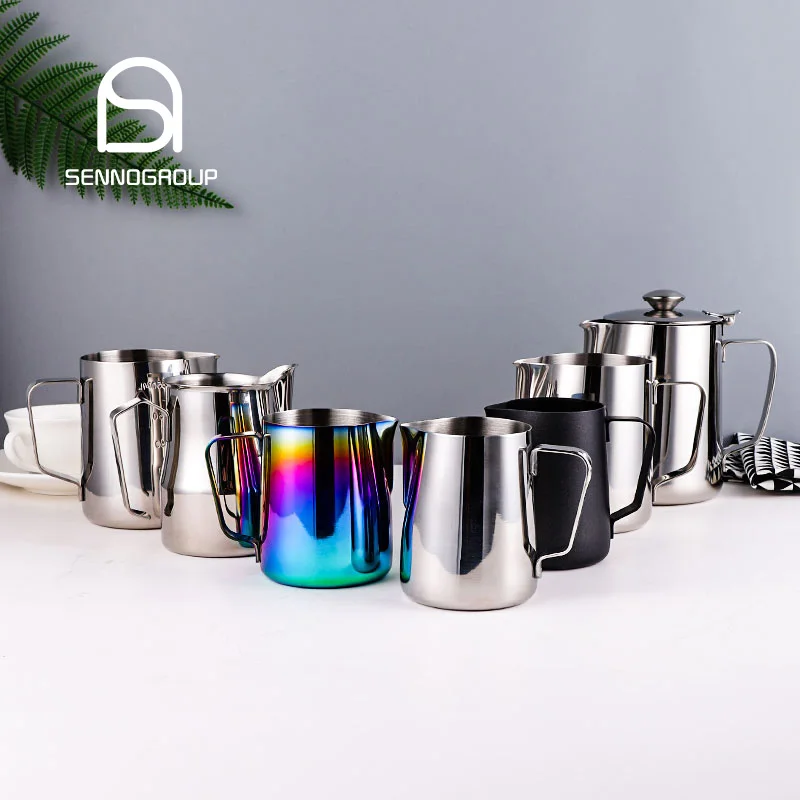 Food Grade Fancy Foam Cup Stainless Steel Milk Frother Cappuccino Latte Coffee Milk Jug