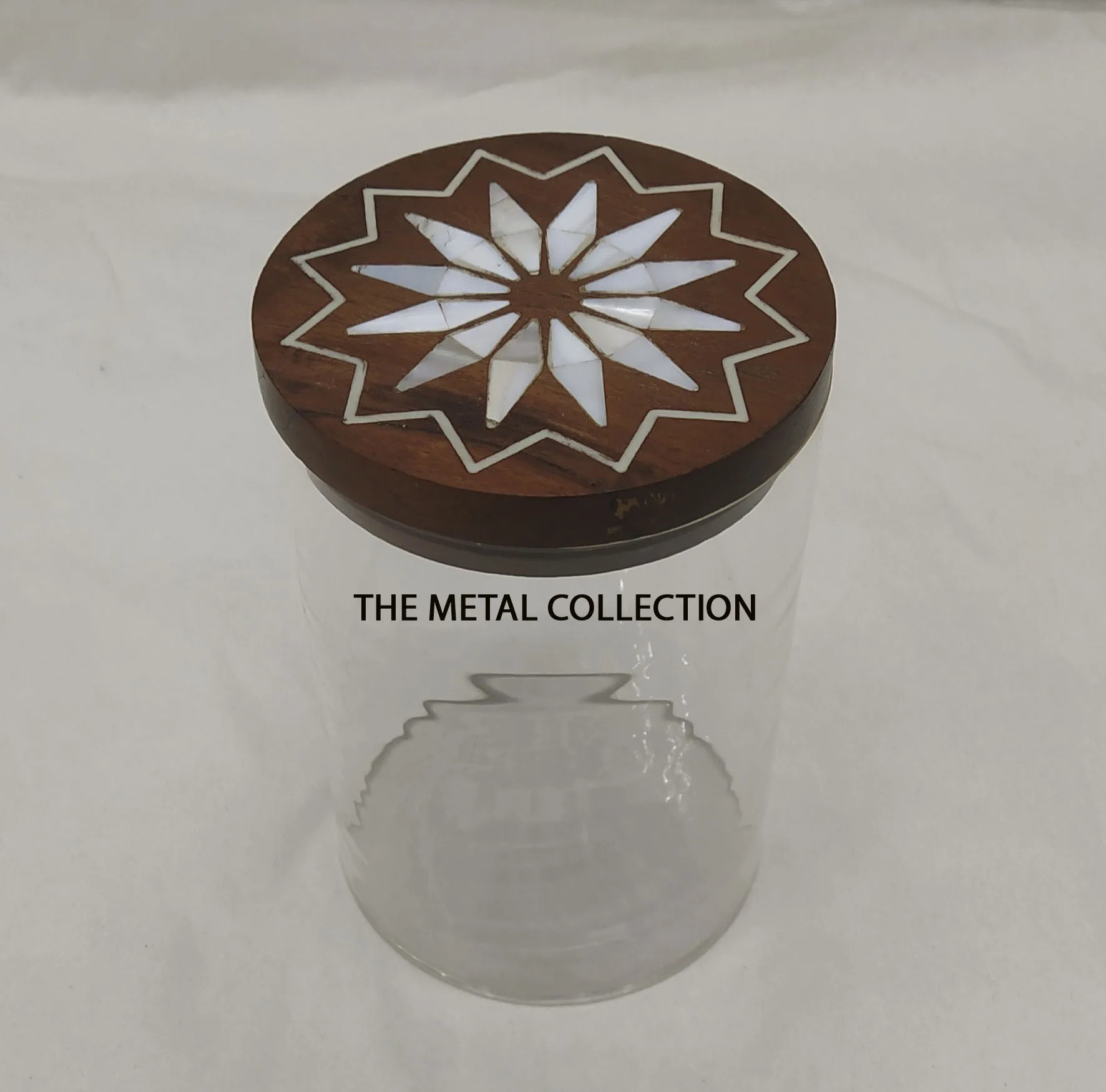 Luxury Storage Box For home Kitchenware Accessories Modern Design Clear color round shaped Acrylic & Wood storage boxes bins Jar