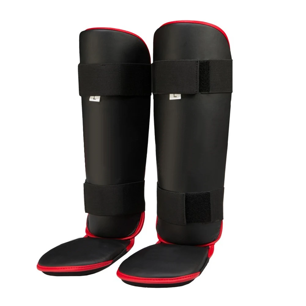 Pu Leather Breathable And Comfortable To Wear Boxing Shin Guards New Model Kick Boxing Training MMA Safety Muay Thai Shin Pads