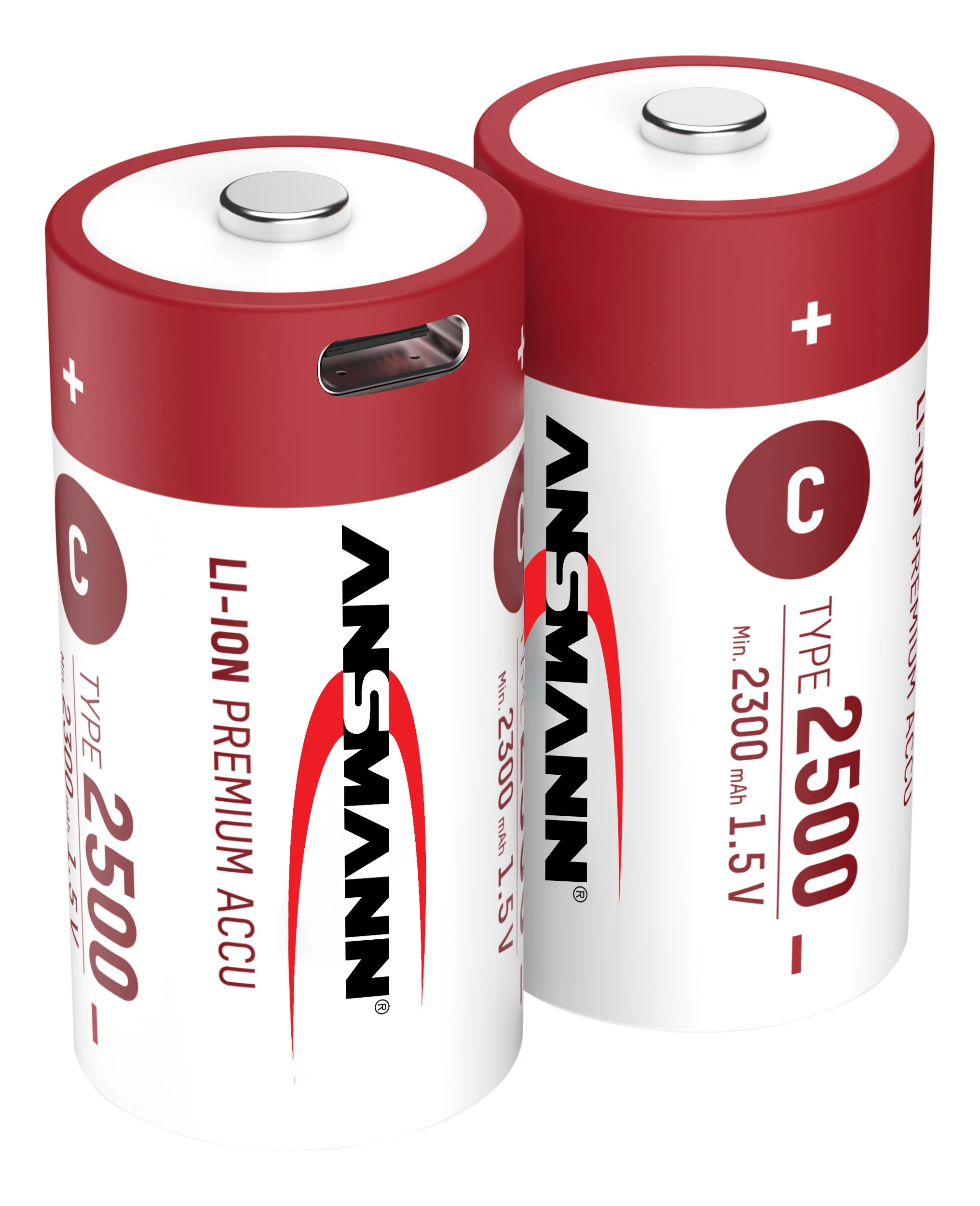 High Quality Ultra Portable USB C-type Rechargeable Battery 1.5v 2500mAh C-type Lithium-ion Battery