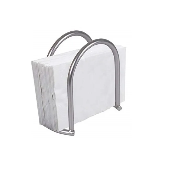 Wholesale European Desktop Luxury Metal Tissue Stand For Home Decor Table Decor Handmade Silver Coated Half Round Shape Caffey