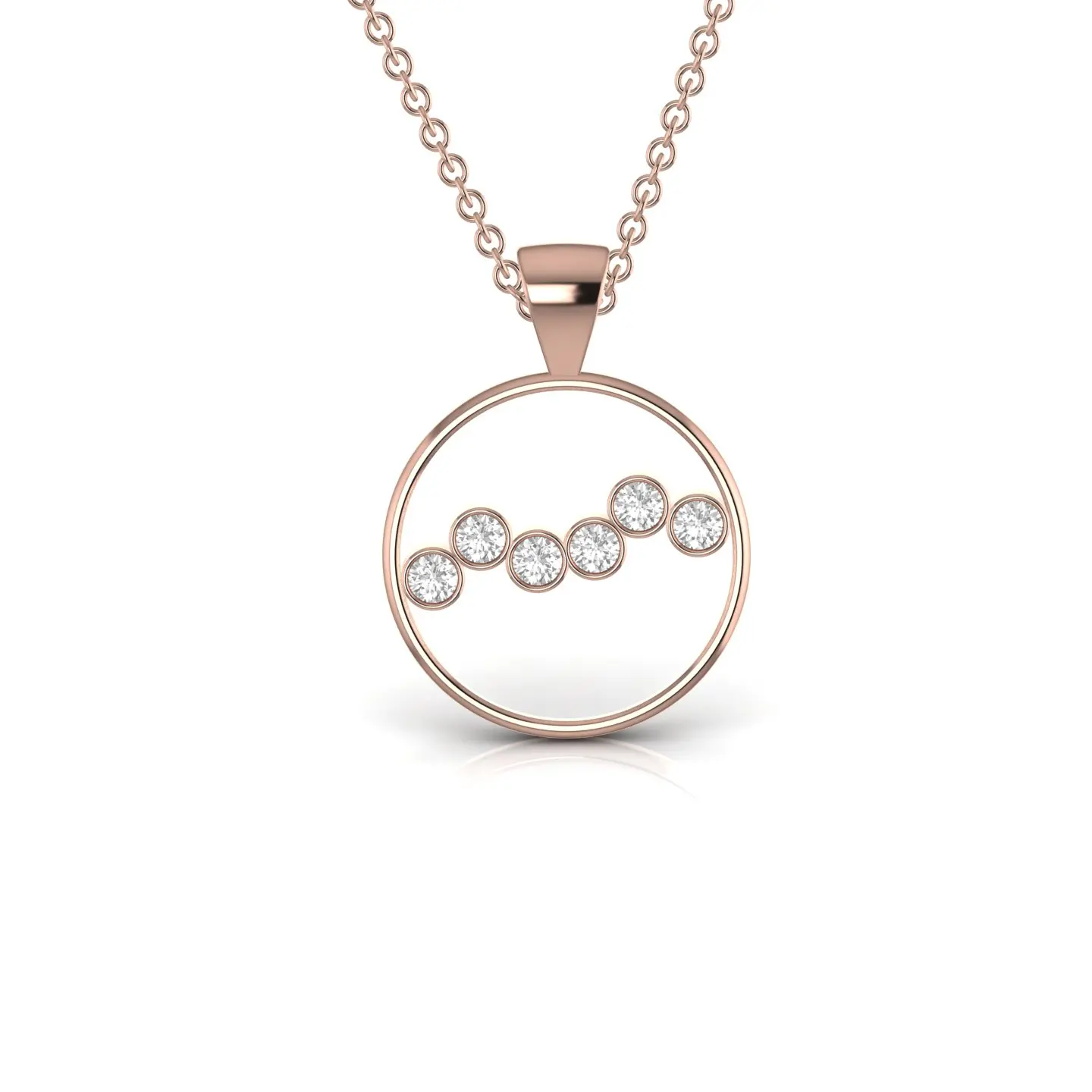 Brilliant Circle Design Bezel Set Lab Grown Diamond Round Pendant For Women Fine Jewellery In Solid 18kt Yellow Gold Trendy Gift