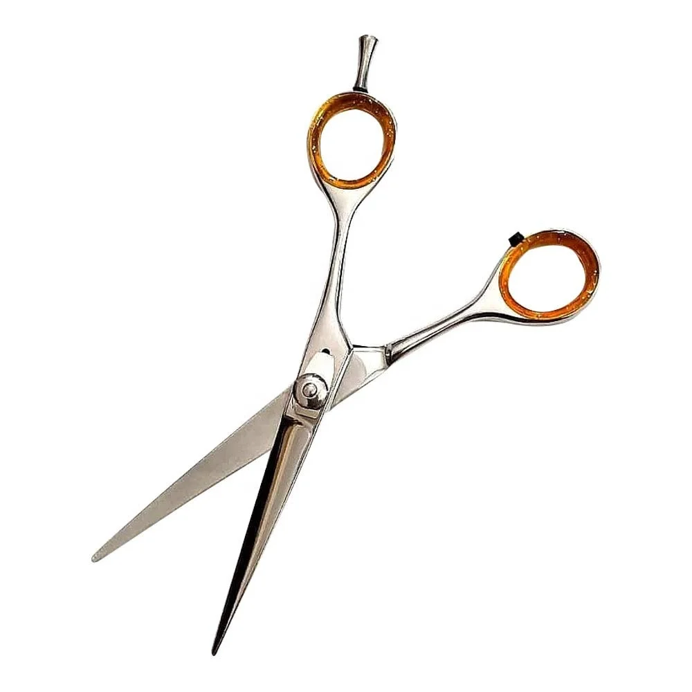 Professional Barber Scissors Set Hair Cutting Shears with Steel Handle and Sharp Blade Tip for Salon Use