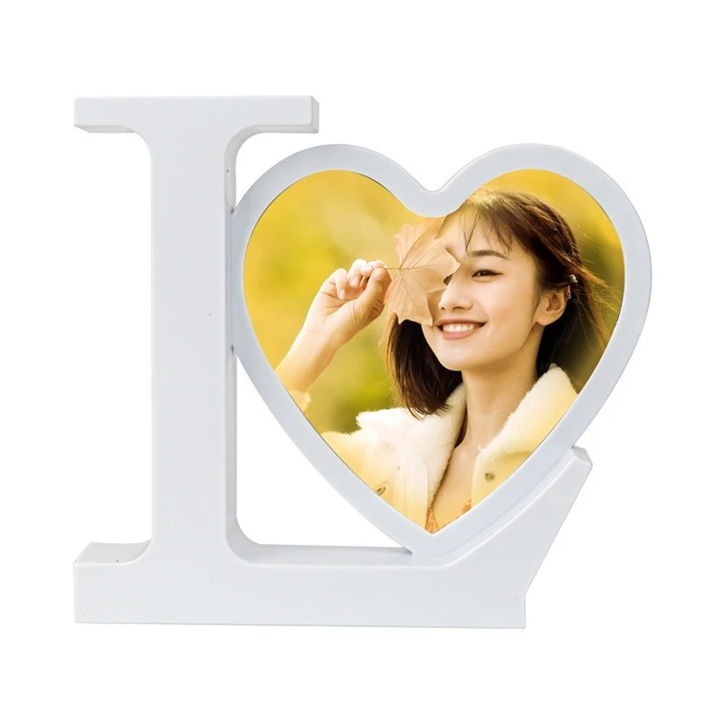 Wholesales Love Mirror Sublimation Blank Photo Frame Custom Led Magic Mirror With Usb Charger Night Light