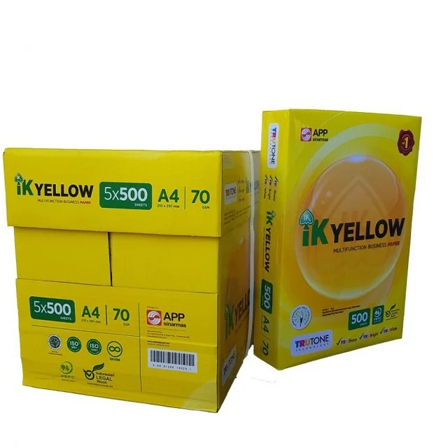 IK YELLOW A4 copy paper factory price For sale