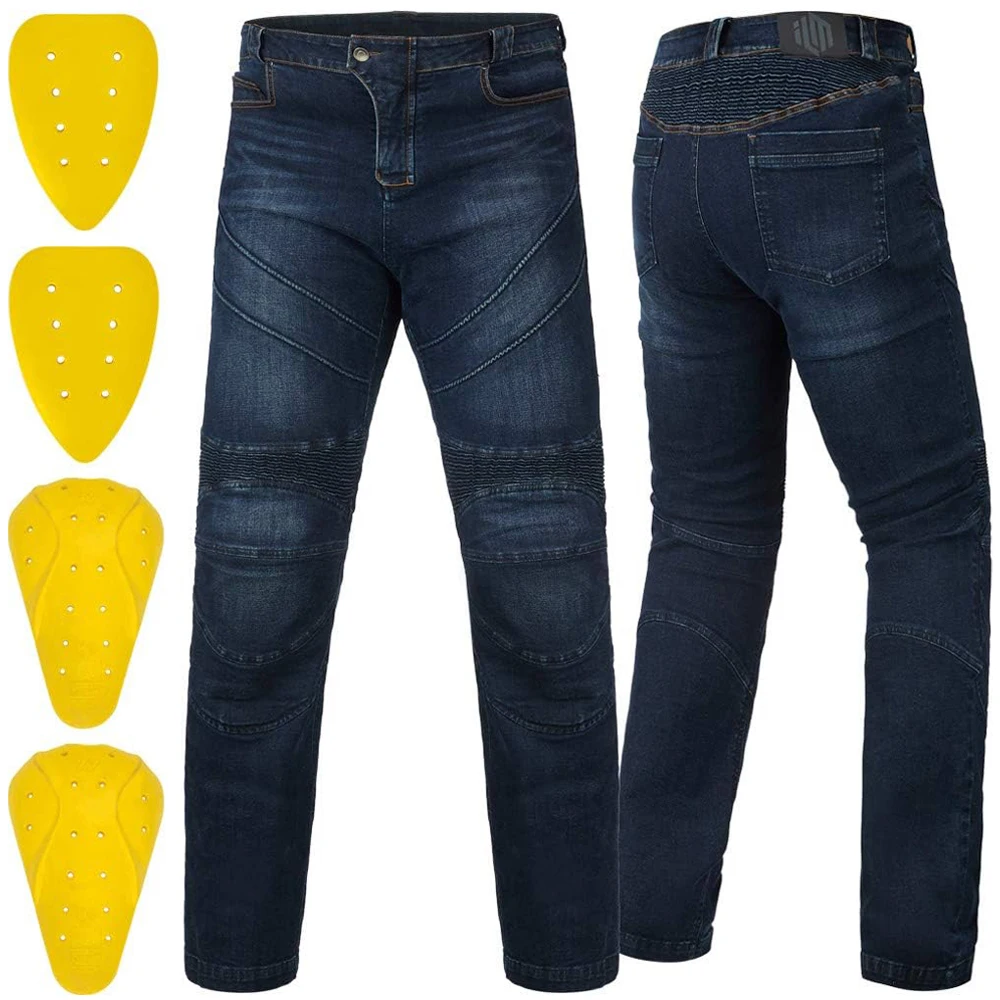 Motorcycle Dirt Bike Pants CE Armored Motocross Riding Gear Jeans Motorbike Adventure Touring Kevlar Pant