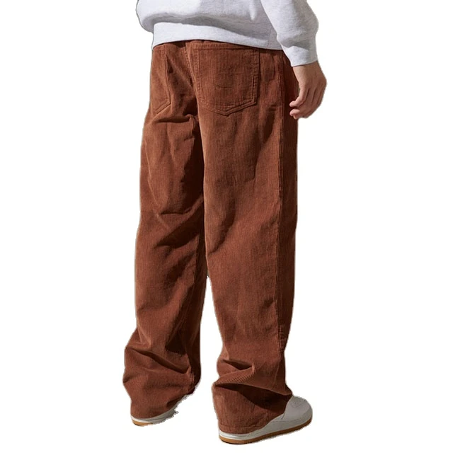 Wholesale Trousers Custom Cotton Blend Corduroy Straight Plain Corduroy Casual Pants for Men