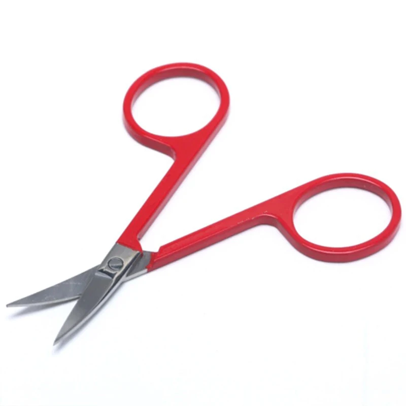 Red Purple Blue Stainless Steel Small Tilted Tip Cuticle Scissors Cut Manicure Trimming Large Loop Scissors