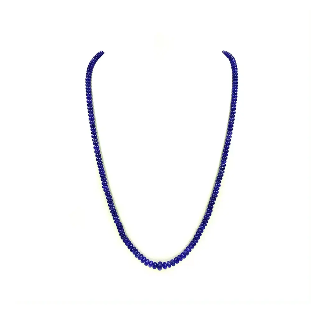 Must Buy Blue Sapphire Bead String Premium Designed Sapphire Beaded Necklace For Women