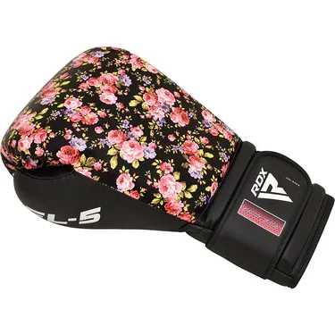 RDX FL5 Floral Boxing Gloves For Women - Ladies 8oz 10oz 12oz Black Punching Gloves For Training And Sparring  in Multiple Sizes