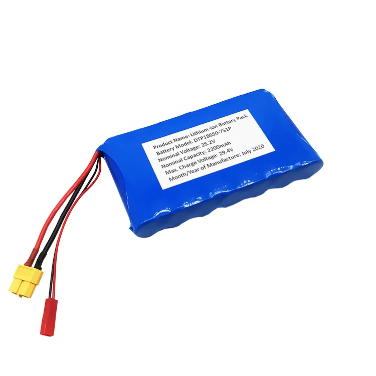 Factory Customize Li ion Battery Packs 18650 21700 32700 7S1P 25.9V 2200mAh 3000mAh 3500mAh 18650 Battery With Cables