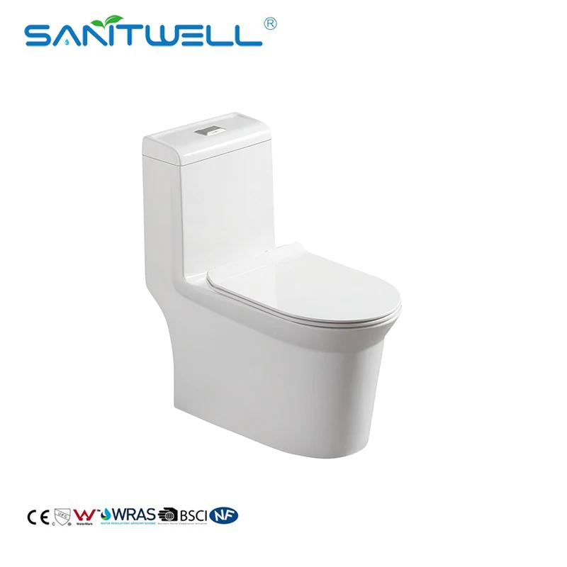 European Modern Sanitary White Color Ceramic Toilet Bathroom P-Trap WC Two Piece Toilet for Bathroom