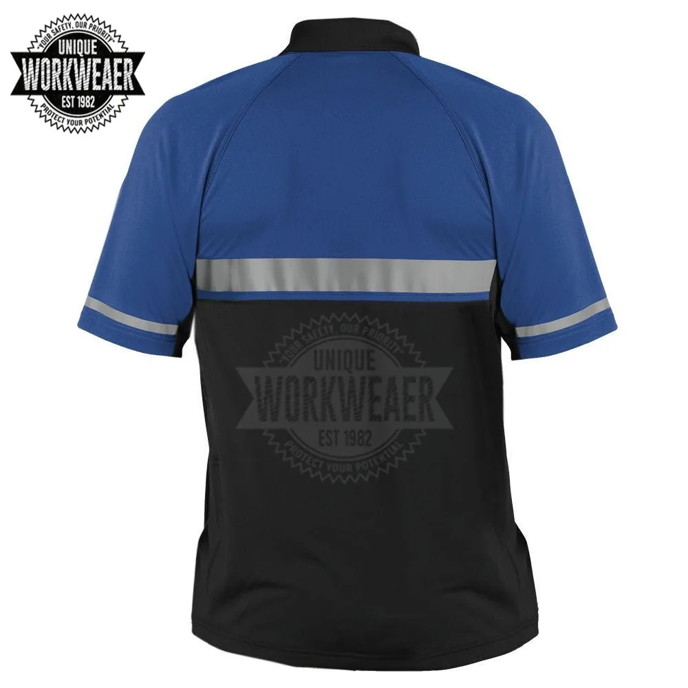 Hi Vis Reflective Safety Polo Shirts Safety Workwear Polo T-Shirt For Men