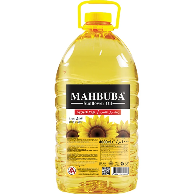 Best Quality 4L Sunflower Oil OEM Mahbuba Organic Sunflower Oil From Turkey First Quality 100% Purity Turkish High Quality