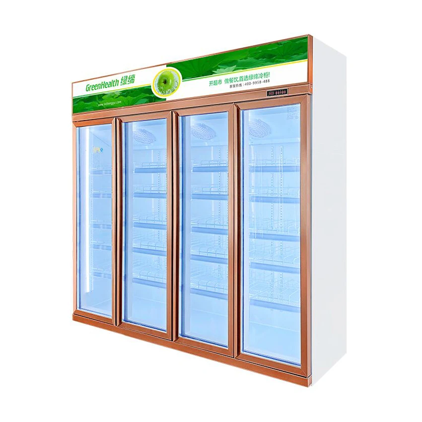 3 Door Upright Beverage Display Freezer Cold Showcase / Supermarket Beer Cooler refrigerators
