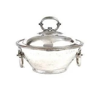 Shiny Polished Hot Sale Stainless Steel Glossy Finished Metal Food Warmer Tureen for Euro Soup Catering Services