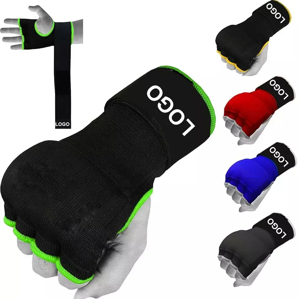 Customized Boxing Inner  Gel Hand Wraps MMA Custom Logo High Quality Gel Padded Inner Gloves With Hand Wraps
