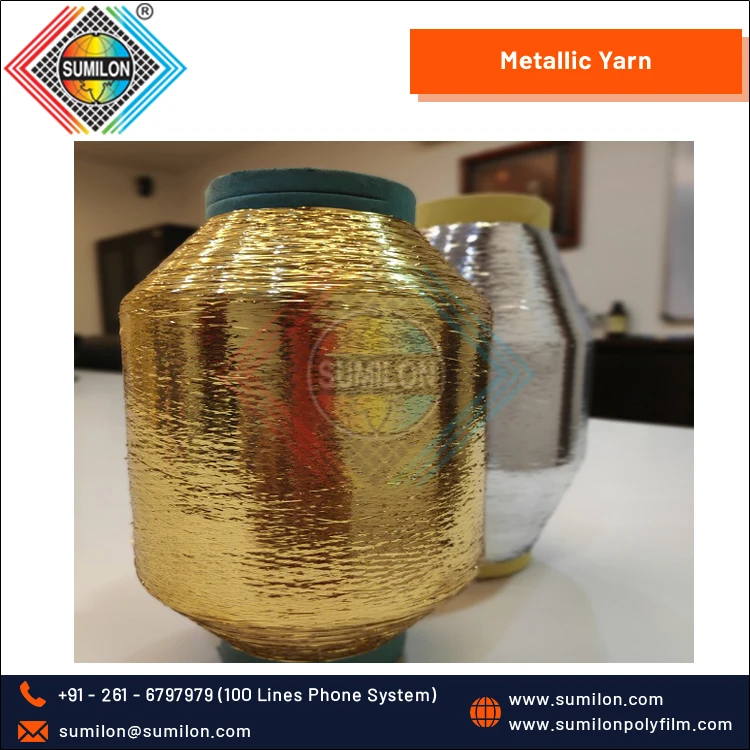Highly in Demand Top Most Selling Low Twisted M-Type Metallic/ Polyester Yarn for Weaving from India Origin Dealer