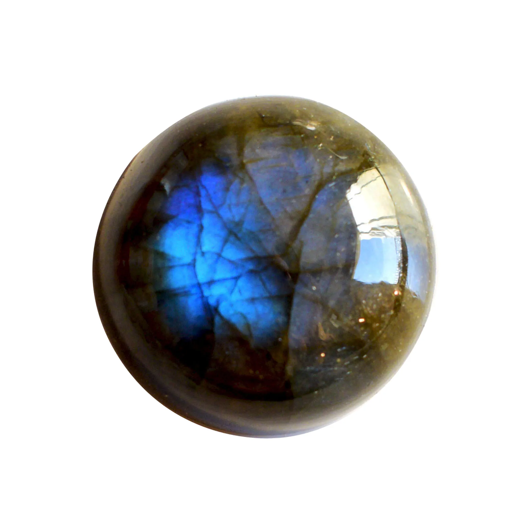 Labradorite Cabochon Round Shape Gemstone Jewellery Making Size 23x23x10 MM Pendant Making Gemstone Blue Flashy Fire Flat Back