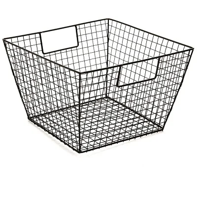 Wire Decorative Storage Baskets Modern Set 2 Handcraft Metal Wire Storage Baskets fruits and vegetables storage basket set