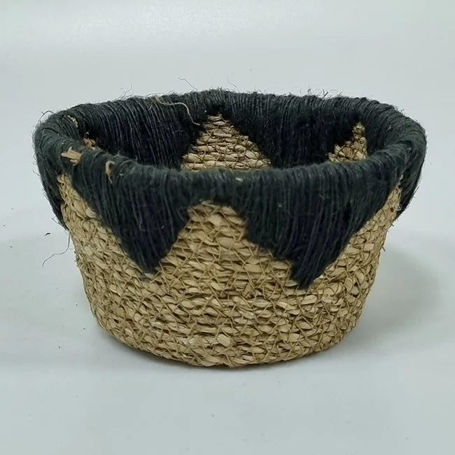 Vietnam High Quality Woven Seagrass Belly Basket Plastic Cotton Wicker Material for Storage Plant Pot Laundry Basket Storage