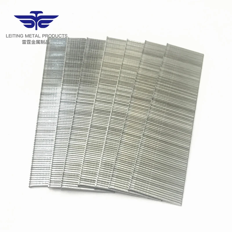 12 Years Leiting metal Steel Nail Manufactures OEM 18 Gauge F Series Sofa Pin Galvanized Pneumatic Brad Nails for Nail Gun