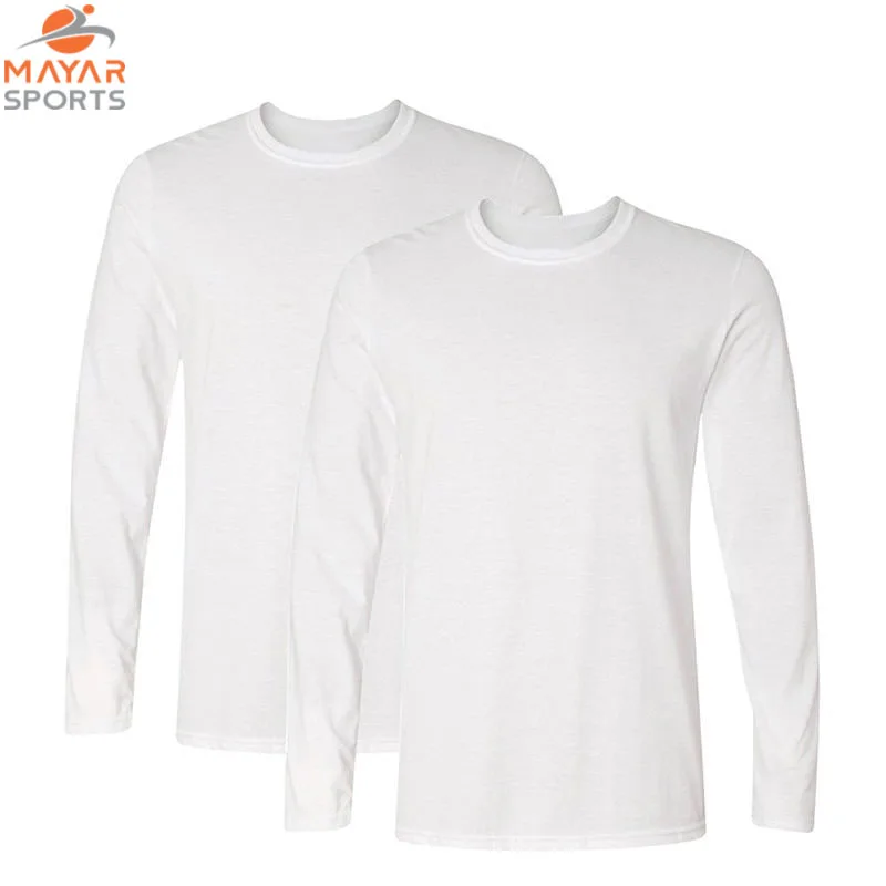 Wholesale Spring Autumn 100% Cotton Long Sleeve T-Shirt Men High Quality Solid O-Neck Tops Tees Big Size Boys T-shirts
