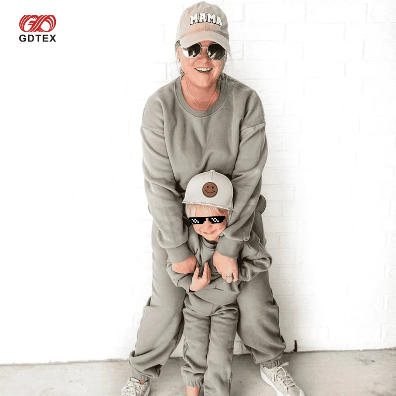 GDTEX Custom Negotiable Price Custom Logo Mommy And Me Oversized Pullover Sweatsuit Set NOTICE This Link Is For Kid Jogger Set