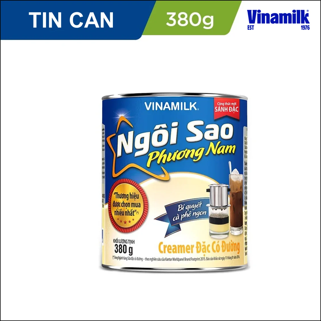 Vinamilk- Southern Star Brand - Blue Label Sweetened Condensed Creamer High Quality Wholesale 380g X 48 Tins Per Carton