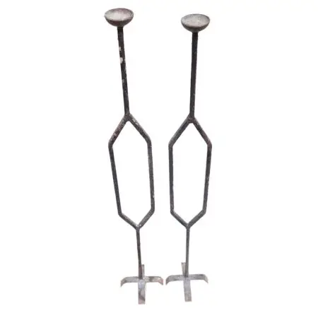 Metal Antique Wrought Iron Candle Stands Floor Standing In Pair Table Top Candle Lanterns For Lighting Home Decoration SND-46