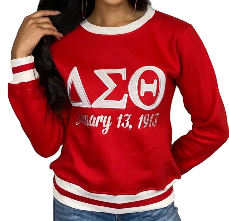 2022 High Quality Custom Wholesale DST Delta Sigma Theta 1913 sorority  crewneck sweatshirt pullover hoodie