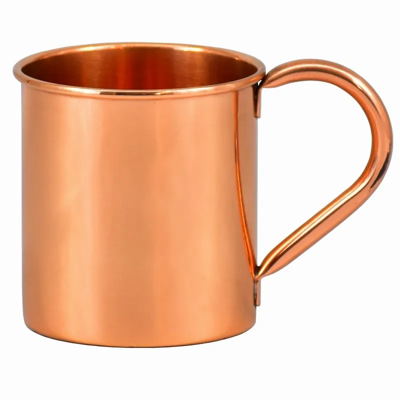Top Selling 100% Copper Material Moscow Mule Mugs Handcrafted Cylindrical Hammered Finished Gold Brass Handle For Multi Purpose