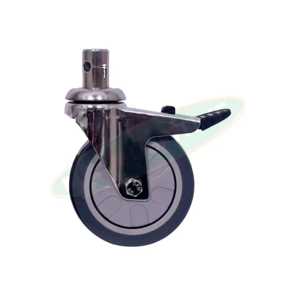 Hospitime Hospital Furniture Castors and Hospital Trolleys Wheels Mild Steel Zinc Coated 150mm Wheel Diameter