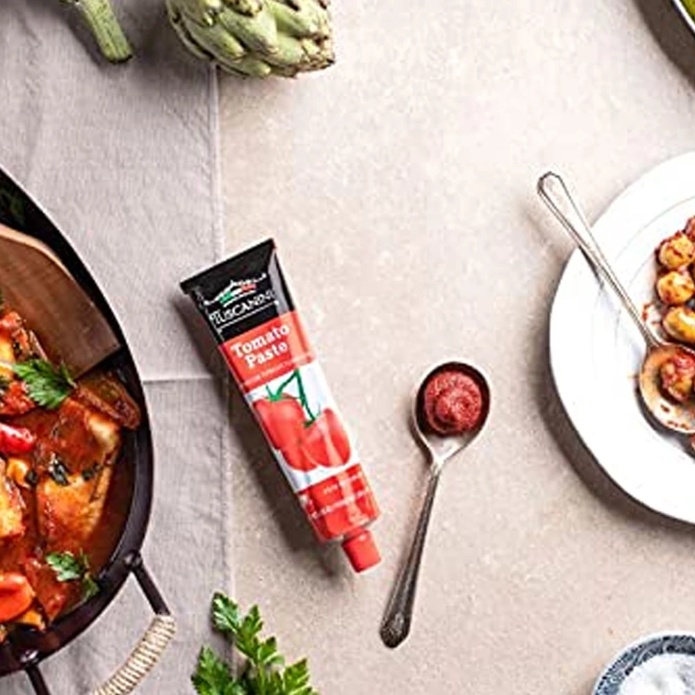 Premium Double Concentrated Tomato Paste Tube - 7.5oz Squeeze Tube Made With The Finest Quality Tomatoes