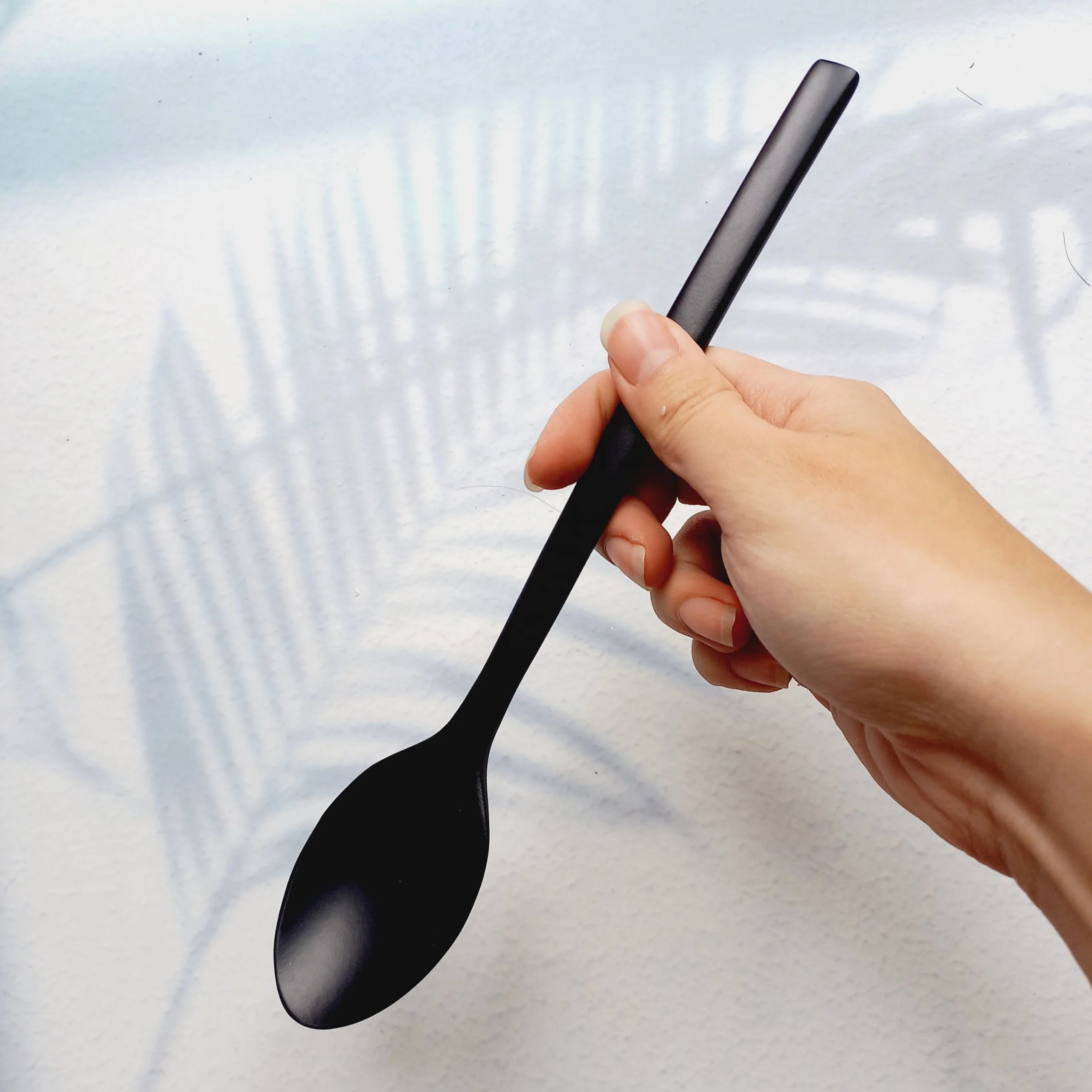 Black Wooden Spoon Chopsticks Reusable Cutlery Set For Travelling Natural Flatware Food Grade Craft Eco Friendly