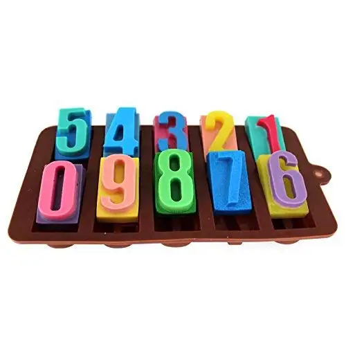 Лидер продаж силиконовые формы для шоколада в виде цифр украшения торта на день рождения доступны по оптовым ценам из Индии