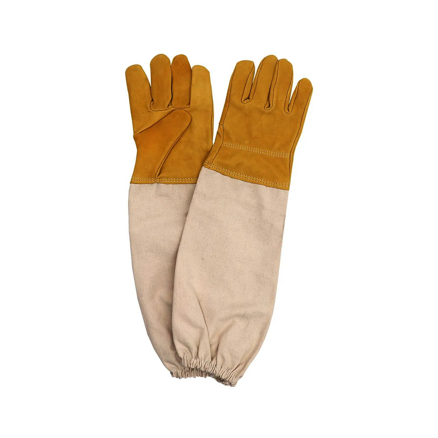 Best Manufacturer Beekeeping Goatskin Leather Farming Beekeeper Gloves with Vent Long Canvas Sleeve Elastic Cuff  All Sizes