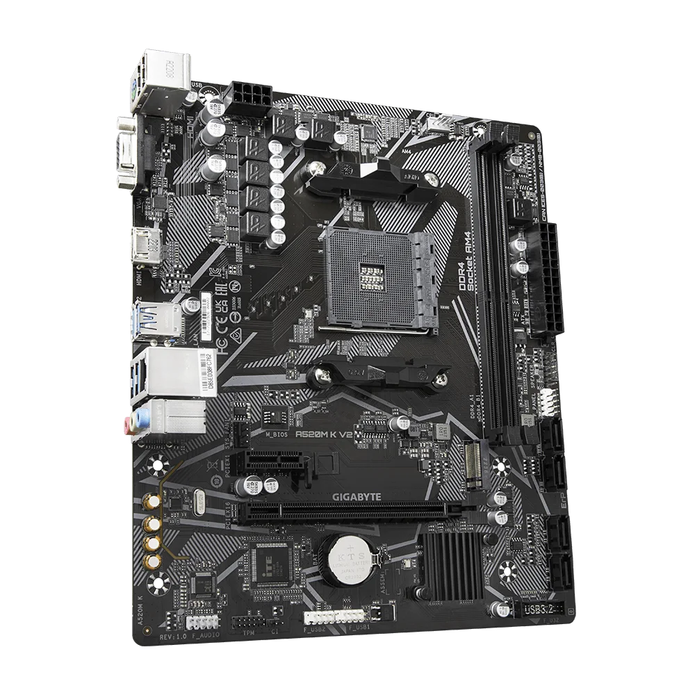 Brand new a520m k v2 giga byte Gaming AMD R 1st and 2nd Gen AM4 Support Crossfire MATX Motherboard