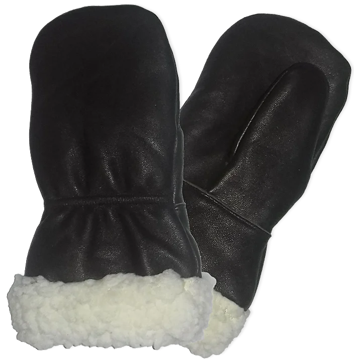 High Quality Kids Winter Warm Sheep Leather Mittens Various Colors Sizes