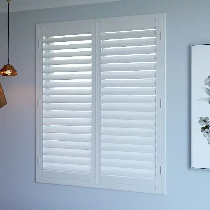 Custom Made Window PVC Vinyl Faux Wood Interior Louver Shutters Plantation Cafe Style Shutters