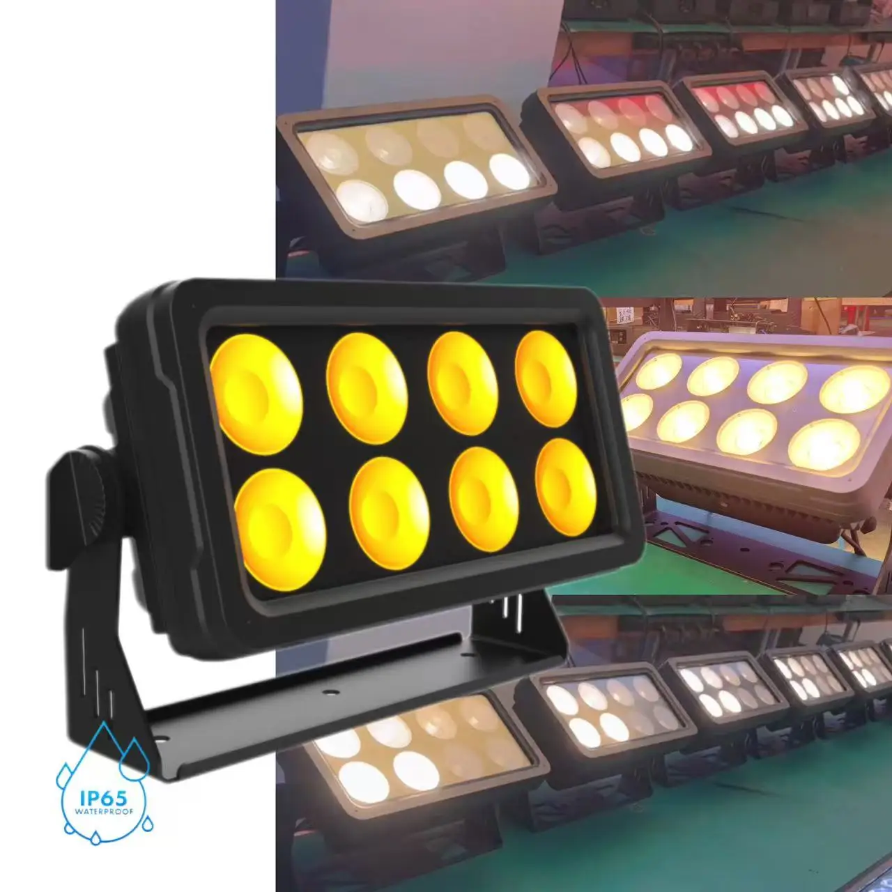 New 8*50W Warm White DMX512 IP65 Waterproof DJ Wedding Stage City Color Wall Washer Outdoor Flood LED Wash Light