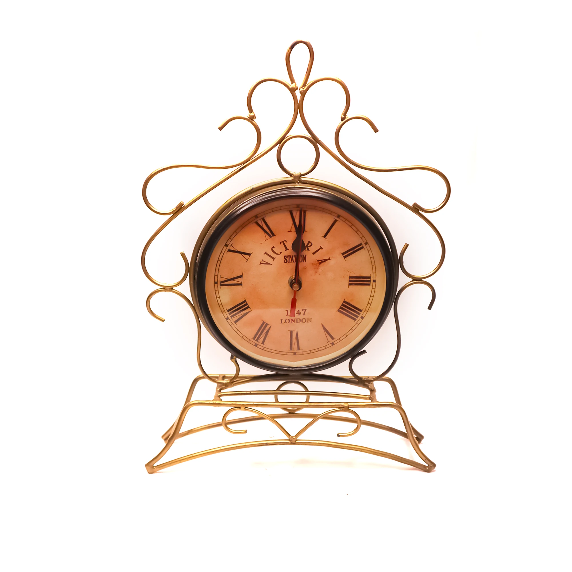 Antique Vintage Rustic 1747 London Decor Desk Table Clock Minimalist 3D Christmas Space Valentine Wall Clock with Needle Display