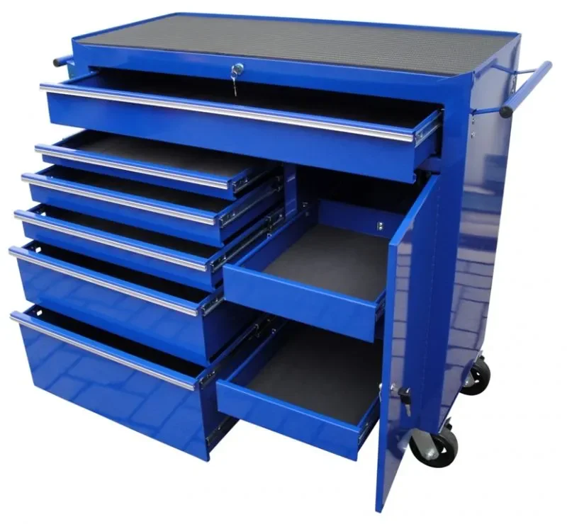 Super Ergonomic High Quality Steel Workshop 8 Drawer Tool Trolley Customized Metal Tool Cart