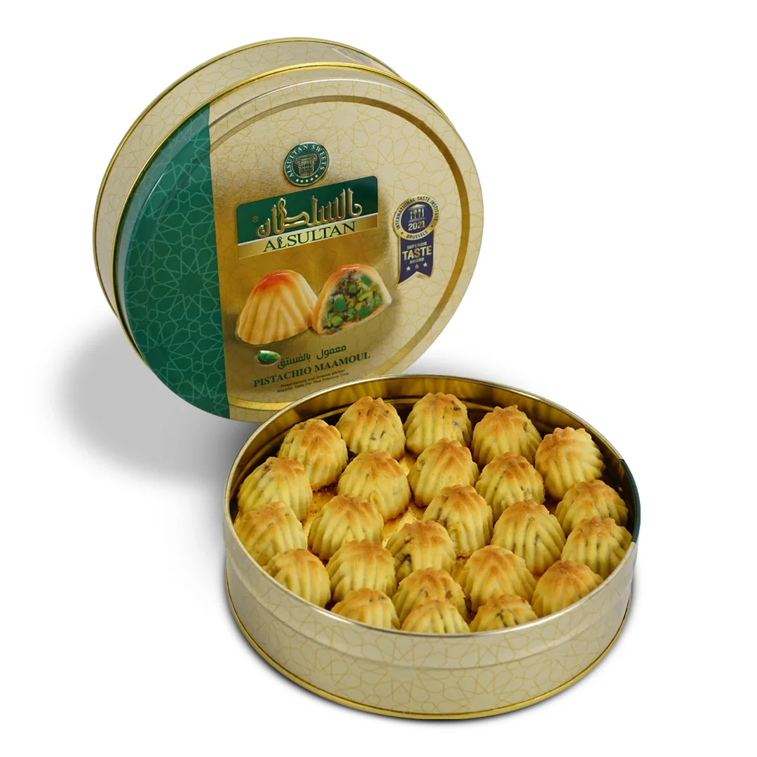 sweets  halaMAAMOUL PISTACHIO Steel 350 GM/PC - Exquisite Assortment of Oriental Sweets