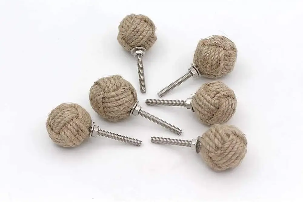 New Nautical Decor Drawer Knobs Pair of Jute Rope Shelves/Cabinet Drawer Pulls Knobs lot of 10
