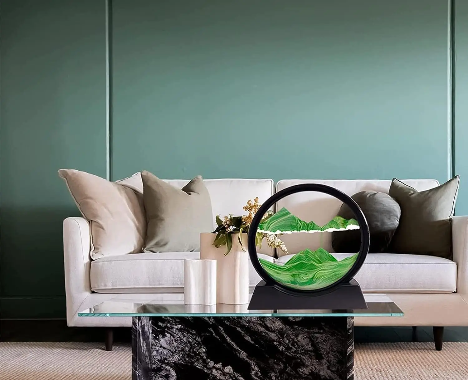 Moving Sand Art Sand Art Decor Picture Glass Liquid Wall Painting 3D Deep Sea Sand scape Natural Landscape in Motion Display