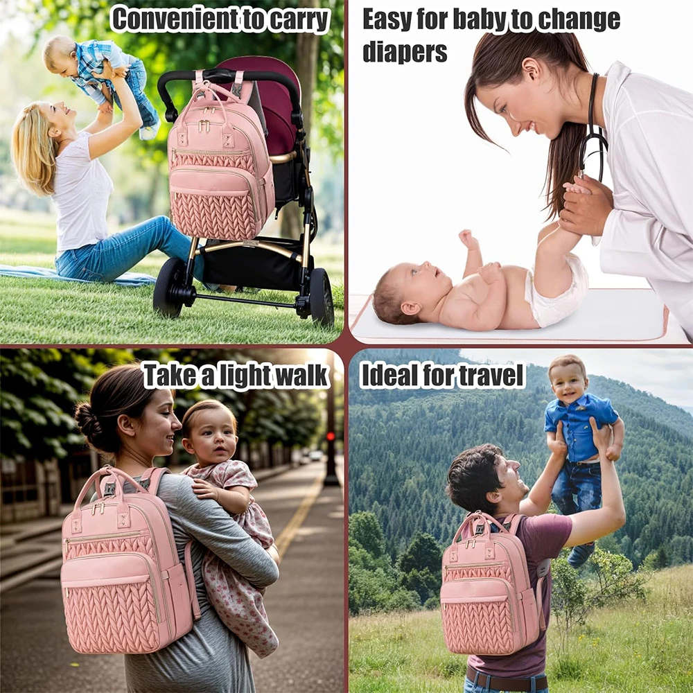 Factory Custom Large Mommy Bag Baby Diaper Bag Backpack with Changing Pad Waterproof Travel Nappy Organizer Baby Stroller Bags