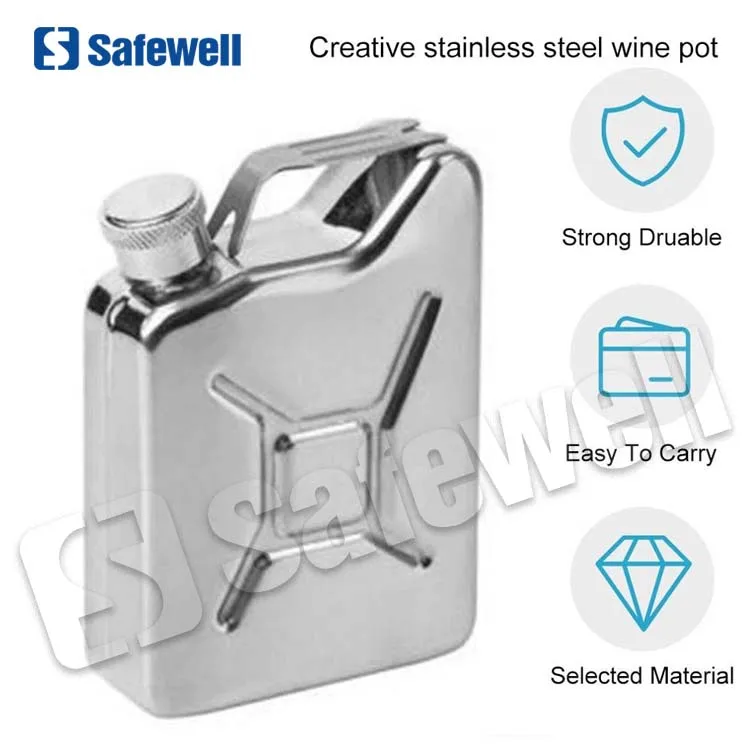 SWJC-42  5oz Stainless Steel Small Portable Jerry Can Shape Alcohol Bottle Flasks for liquor for men
