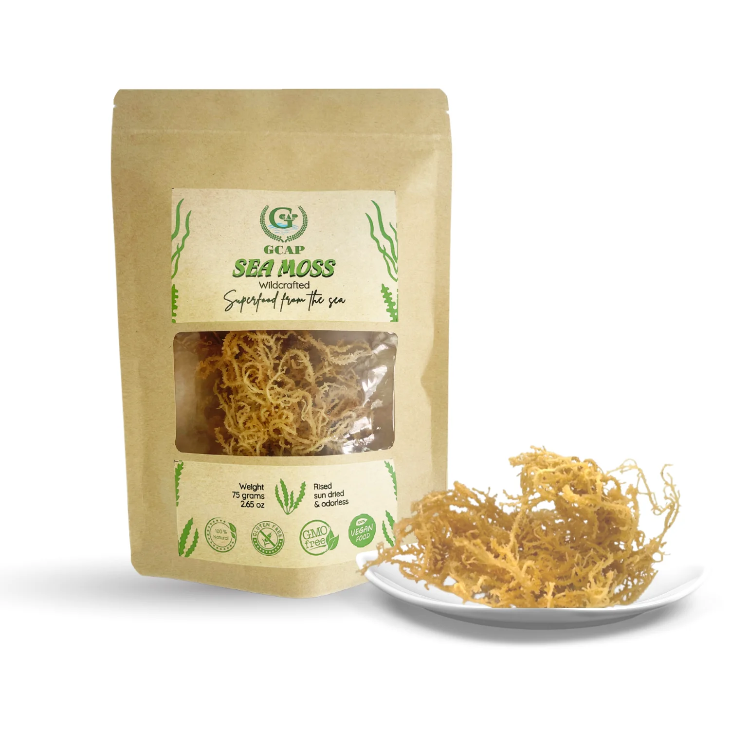 Мох GCAP Sea Moss-Ирландский мох-seamoss raw organic-сушеный морской мох-натуральный дикая работа чистый мох без ГМО и глютена