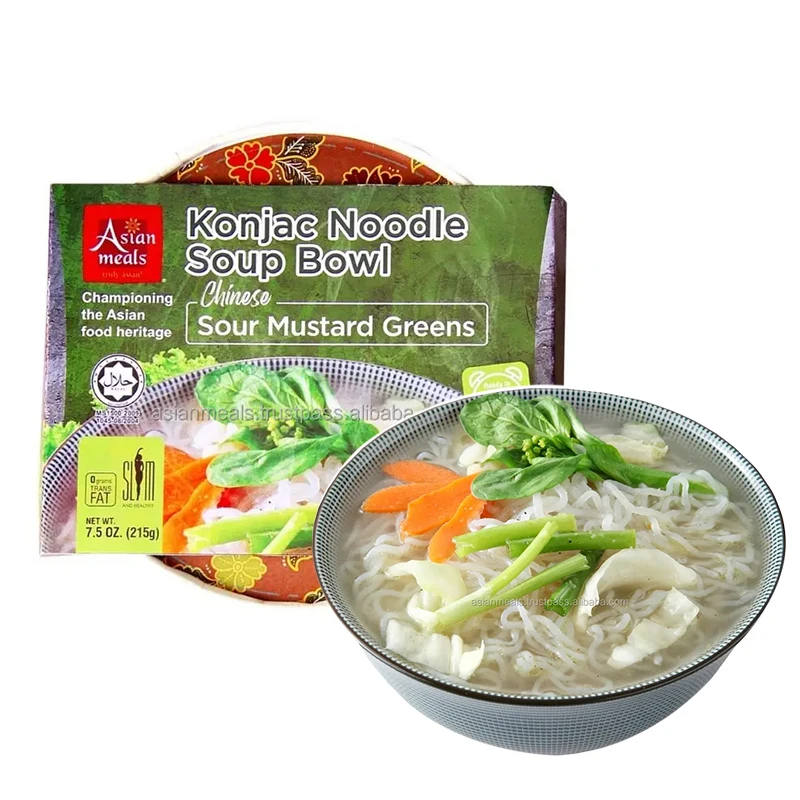 Factory Wholesale Delicious Konjac Instant Noodle Soup Bowl with Sour Mustard Greens Classic and Wholesome